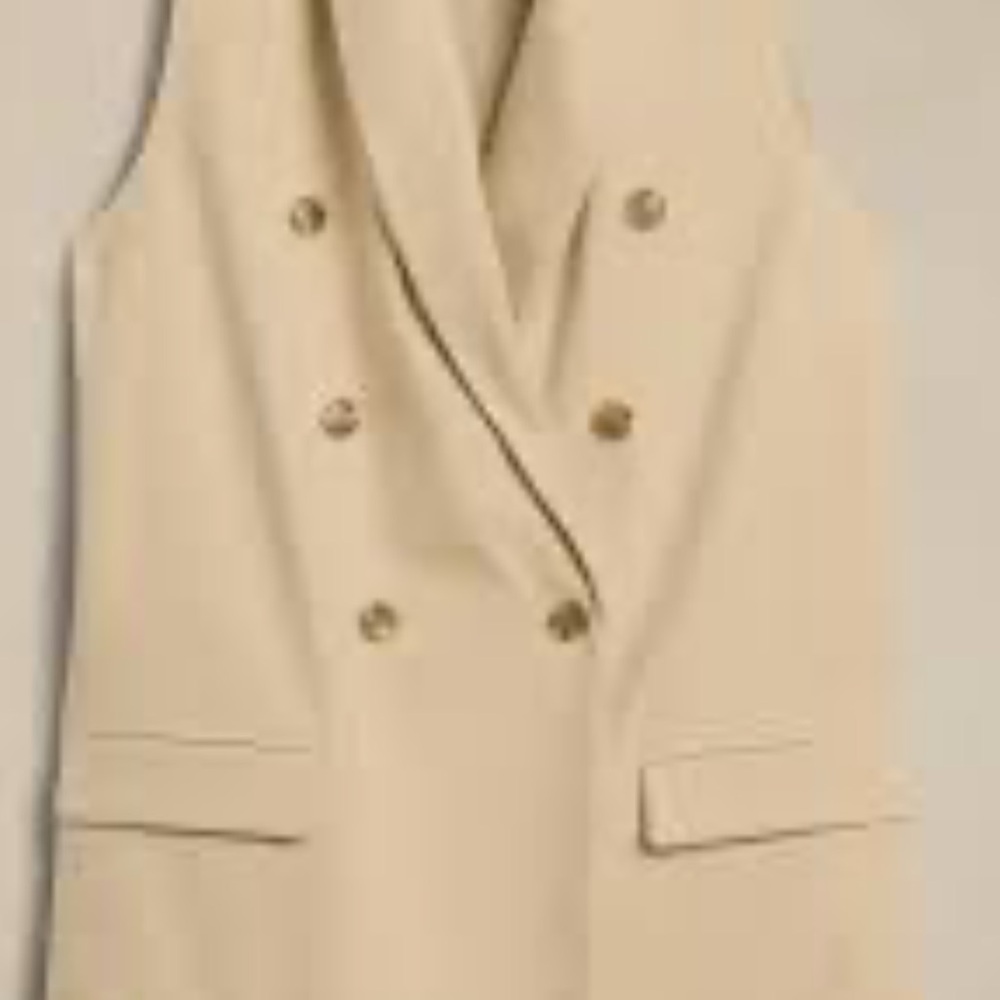 Banana Republic Cream Double-Breasted Vest